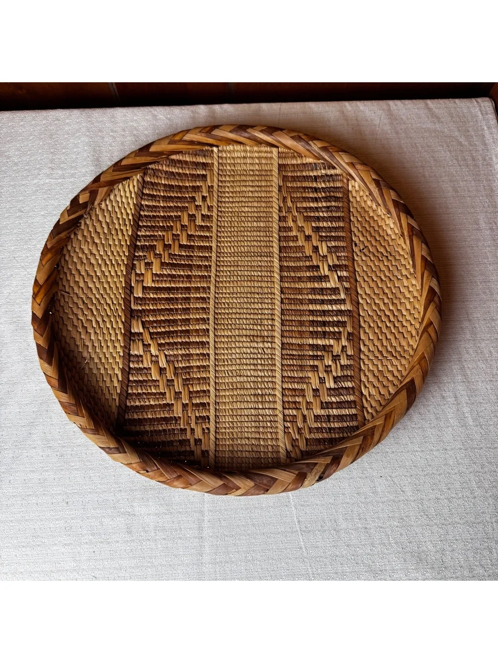 Handwoven Gokwe Basket Zimbabwe African Wall Hanging Art Decor 12.5”